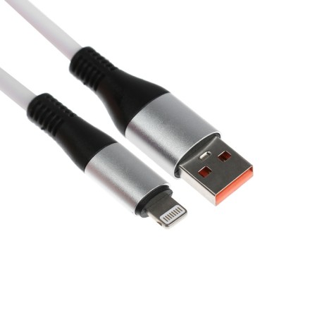 Lightning cable - USB, 5 A, TPE braid, thickened, 1 meter, white