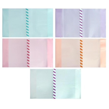 Set of covers PE 5 pieces, 240 x 430 mm, 200 μm, for cops and workbooks, universal, with bookmarks, mix-1