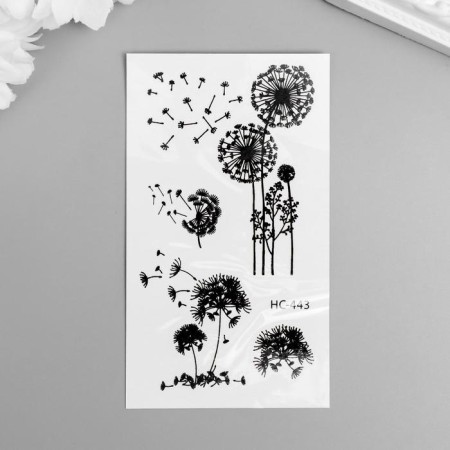 Tattoo on the body Black "Dandelion" 10.5x6 cm