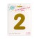 Foil ball 32 "number 2", on a stand, color gold
