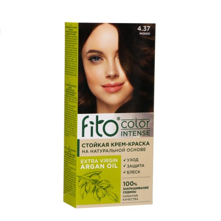 Persistent Cream for Hair Cream Fito Color Intense tone 4.37 Mokko, 115 ml