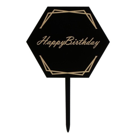 Topper "Happy Birthday", black color