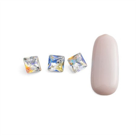 Rhinestones for nail design Transparent Pole "Square", 10 pcs