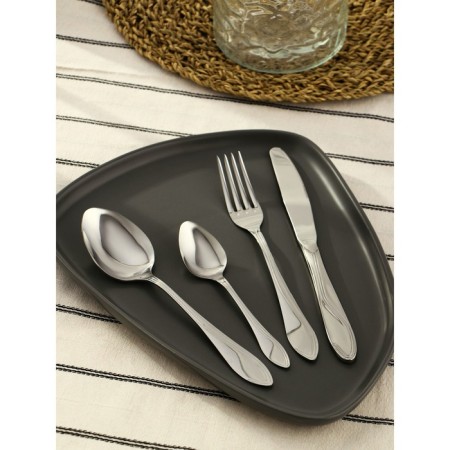 A set of cutlery "Wave", 24 items, a cardboard box with a window, silver color