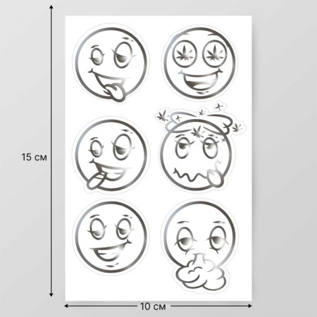 Stickers (stickers) "Smiles" 10x15 cm, color silver, 5-326-2
