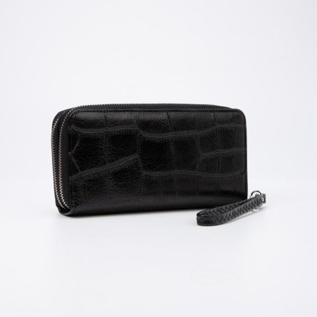 Women's wallet on lightning, with a pen, black color-1
