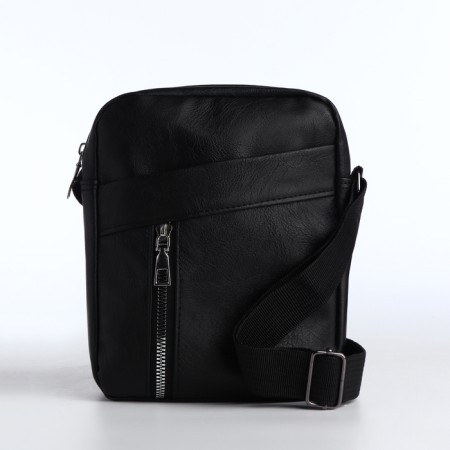 Male bag with lightning, black color-1