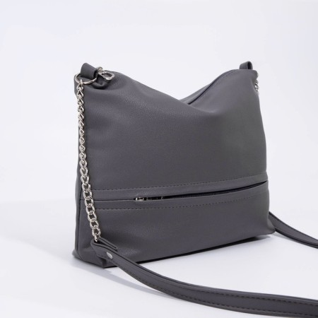 Bag Cross-Bodi with a zipper, gray color-2