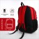 School backpack, 2 lightning departments, 3 pockets, black/red color