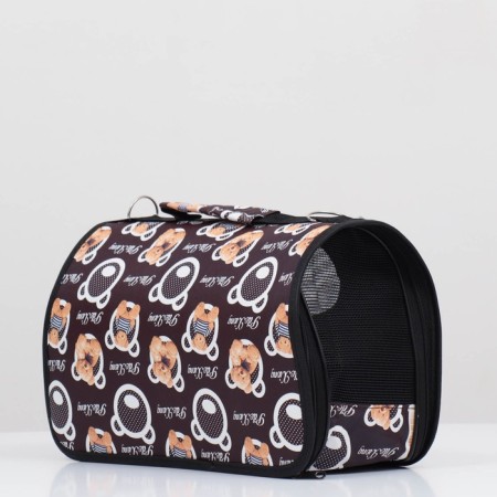 Animal brush bag "Brown bears", size S, 37.5 x 17 x 22 cm, brown-2