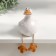 Souvenir ceramics "White duckling with hanging paws" 8.6x11.1x12.1 cm