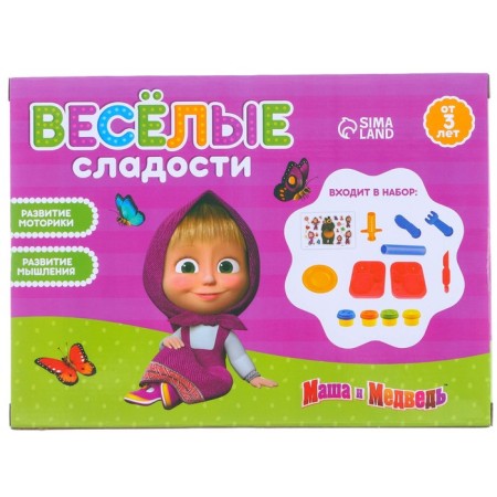 Game set for modeling "Funny Sweets", Masha and the Bear, 4 jars of plasticine-10