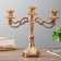 Summary Metal for 3 candles "Pattern" color gold 25x27.5x9 cm