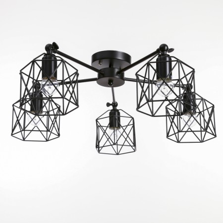 Chandelier "Network" 5x40W E27 Black 70x70x34 cm Bayerlux