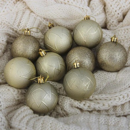 Set of balls plastic D-6 cm, 9 pcs "section"