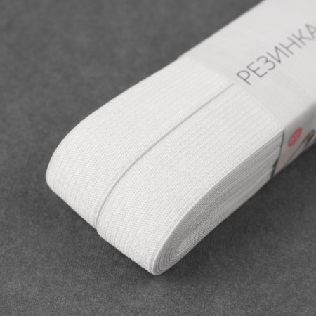 Knitted elastic, 20 mm, 10 ± 0.5 m, white color-1