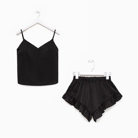 Women's pajamas (T-shirt, shorts) minku: Light touch color Black, rr 48-10