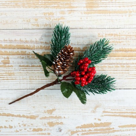 Decor "Winter Miracle" berries bumpy needles 19 cm-1