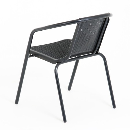 Set of garden furniture: table, 4 stools, black-6