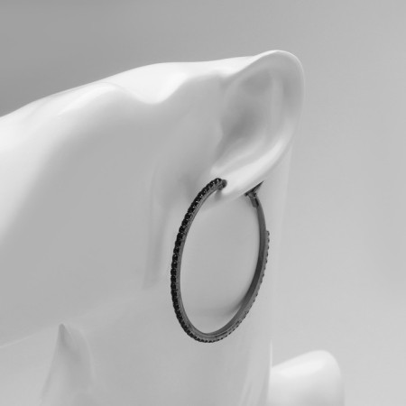 Classic-rings "Classic" new d = 5 cm, black color in silver-1
