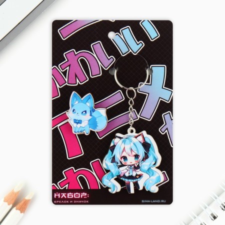 Keychain for keys with the icon "Blue characters", anime-9