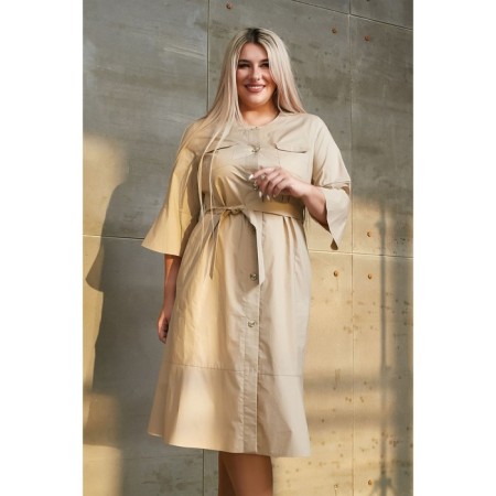 Women's dress, size 58, beige color-2