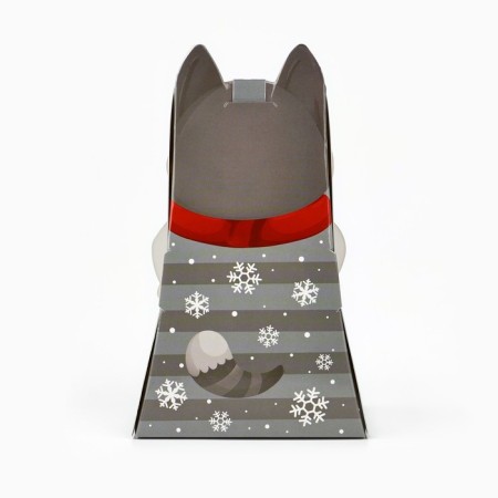 Folding box with the Cat window, 9 x 15.6 x 6 cm, New Year-3