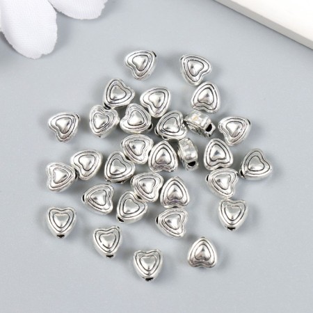 Busina for creativity Metal "Purvated heart" silver 0.6x0.6 cm-2