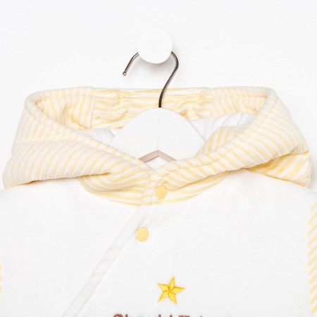 The jumpsuit is insulated, yellow color, height 74-1