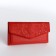 Women's wallet on the button, red color