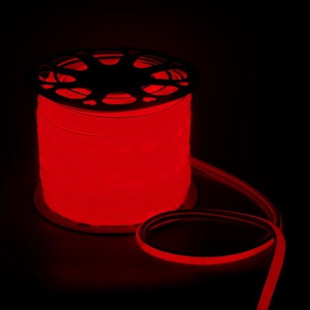 Flexible Neon Luazon Lighting 16 mm D-shaped, IP65, 50 m, SMD2835, 120 LED/m, 220 V, red glow red