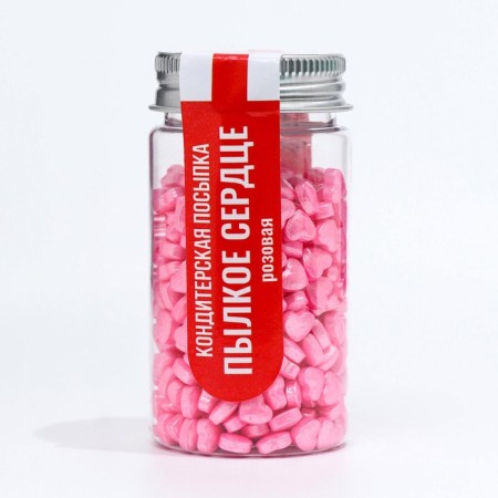 Confectionery sprinkling "ardent heart", pink, 50 g-1