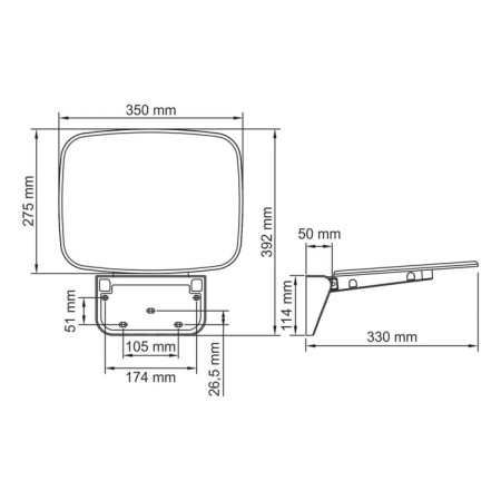 Shower seat Wasserkraft SS402, 350x330x50 mm, hinged, polypropylene, black-3