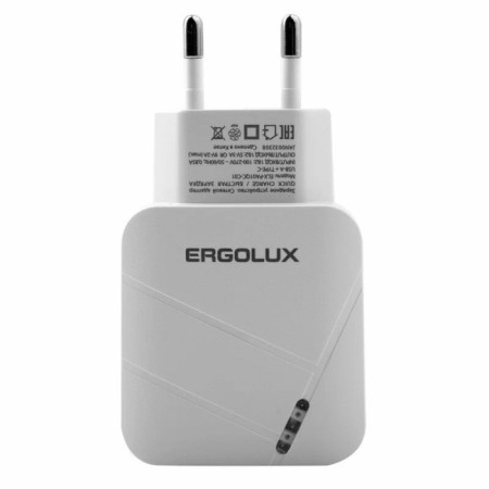 Ergolux ELX-RA01QC-C01, USB/USB-C, 3A network charger, fast charging, white-1