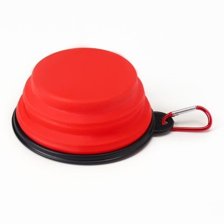 Silicone, folding bowl, 350 ml, 11 cm, red-7