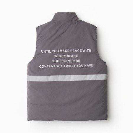 Warm vest for boys, gray color, height 116-122 cm-4