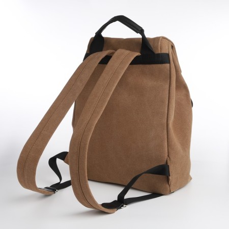 Male urban backpack, Textura, textiles, brown color-1