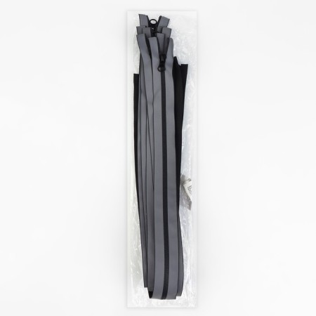 Lightning “Spiral”, No. 7, detachable, waterproof, reflective, automatic lock, 70 cm, gray color gray-2