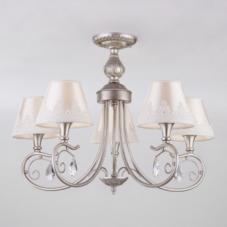 Incanto 5x40W E14 chandelier is silver