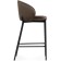 Haric Nile Metal/velor stool, black/chocolate 58x45x92 cm