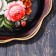Zhostovsky tray "flowers", with copyright painting, d = 21 cm