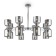 Suspended lamp 60W, 16XE27, 51x86 cm, chrome