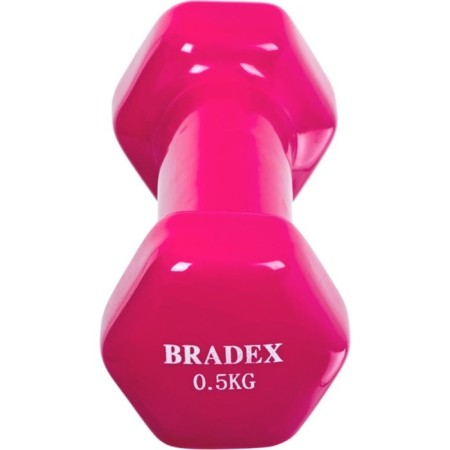 Rubberized dumbbell bradex SF 0532, pink, 0.5 kg-1