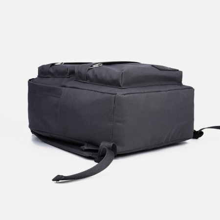School backpack on lightning, rise, 2 outer pockets, gray color-4
