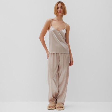 Women's pants Minaku: Home Collection Beige Color, Rr. 44-4