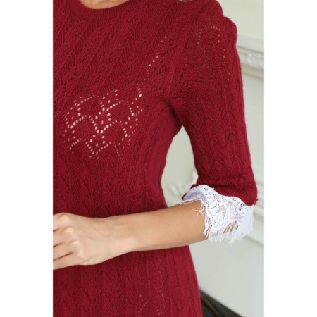 Women's dress, size 46, burgundy color-10