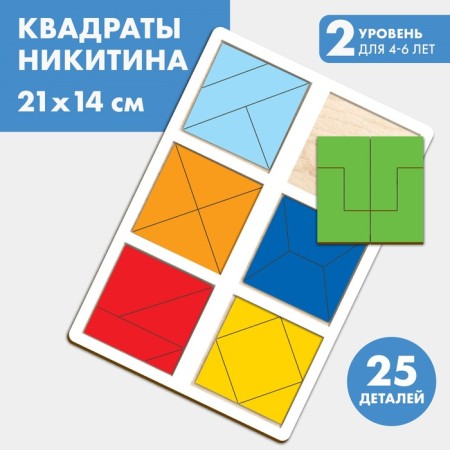 Squares Nikitin 2 level, 6 squares