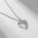 Pendant "Heart" Assol, white-pink color in silver, 40 cm
