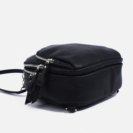 Backpack - female bag Richet, artificial leather, black color-3