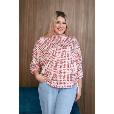 Female blouse, size 68, red color-2